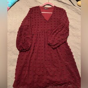 Women's V Neck Short Sleeve Ruffle Mini Dress